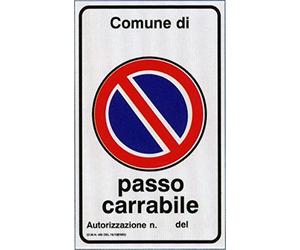 Cartello Segnaletico - Segnaletica Passo Carrabile in Alluminio 40x60 cm