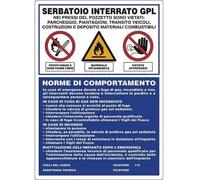 CARTELLO SEGNALETICO - Serbatoio interrato GPL - segnaletica segnale