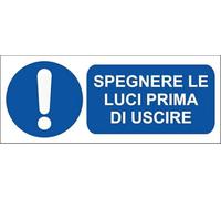 CARTELLO SEGNALETICO - Spegnere le luci prima di uscire - segnaletica segnale