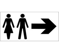 CARTELLO SEGNALETICO - TOILETTE UOMINI E DONNE FRECCIA DIREZIONALE UNI