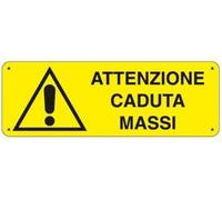 CARTELLO SEGNALETICO UNI - Attenzione caduta massi - pericolo