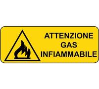 CARTELLO SEGNALETICO UNI - ATTENZIONE GAS INFIAMMABILE - segnale pericolo