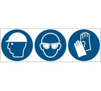 CARTELLO SEGNALETICO UNI - Casco, occhiali e guanti protettivi obbligatori