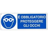 CARTELLO SEGNALETICO UNI -è obbligatorio proteggere gli occhi - segnale