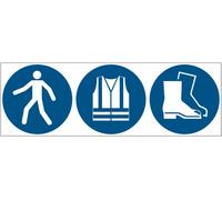 CARTELLO SEGNALETICO UNI - Passaggio, gilet e calzature di sicurezza - segnale