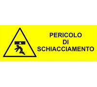 CARTELLO SEGNALETICO UNI - PERICOLO DI SCHIACCIAMENTO - segnale