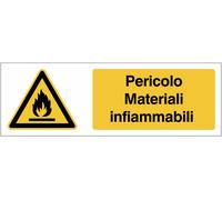 CARTELLO SEGNALETICO UNI - Pericolo Materiali infiammabili - segnaletica segnale