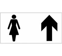 CARTELLO SEGNALETICO UNI - Toilette donne - con freccia personalizzata - segnale