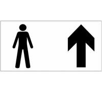 CARTELLO SEGNALETICO UNI - Toilette uomini- con freccia personalizzata - segnale