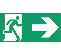 CARTELLO SEGNALETICO UNI - uscita di emergenza a destra - segnale segnaletica