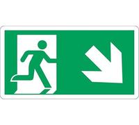 CARTELLO SEGNALETICO UNI - USCITA DI EMERGENZA DISCESA DESTRA - SEGNALETICA