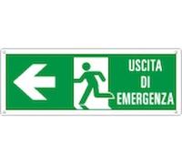 CARTELLO SEGNALETICO UNI - uscita di emergenza sinistra - segnale emergenza