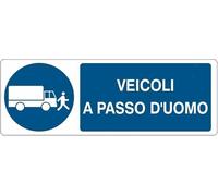 CARTELLO SEGNALETICO UNI -Veicoli a passo d'uomo - SEGNALETICA SEGNALE