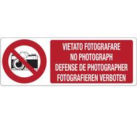 CARTELLO SEGNALETICO UNI - Vietato fotografare (testo multilingue) - segnale