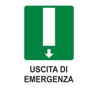 CARTELLO SEGNALETICO - USCITA DI EMERGENZA A BASSO- segnale