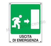 Cartello Segnaletico Uscita di emergenza a destra