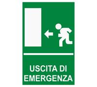 CARTELLO SEGNALETICO - USCITA DI EMERGENZA OMINO A SINISTRA - segnale