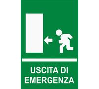 CARTELLO SEGNALETICO - USCITA DI EMERGENZA OMINO A SINISTRA - segnale