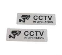 Cartello segnaletico videosorveglianza per esterni e interni (2 pezzi) | Alluminio resistente alle intemperie, resistente ai raggi UV per la stampa, chiara leggibilità, 15 x 5 cm