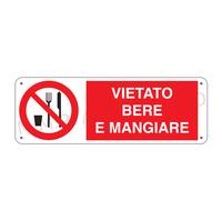 Cartello Segnaletico Vietato bere e mangiare