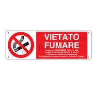 Cartello Segnaletico Vietato fumare con legge scritta