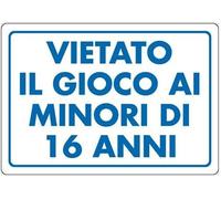 CARTELLO SEGNALETICO - vietato il gioco ai minori - segnale