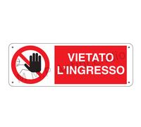 Cartello Segnaletico Vietato l'ingresso - Alluminio 500x700 mm