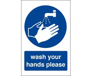 CARTELLO SEGNALETICO - Wash Your Hands Please - segnale