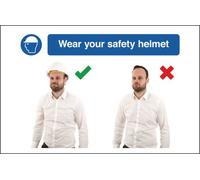 CARTELLO SEGNALETICO - Wear Safety Helmet Do & Don't Visual - segnale