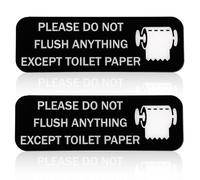 Cartello Si Prega di non Gettare Nulla Tranne la Carta Igienica, 2 Pezzi 228x76mm Cartelli per il Bagno Adesivo Acrilico Autoadesivo Cartelli per il Bagno, per Aziende, Casa, Ufficio