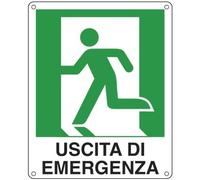 Cartello sicurezza 25x31 cm. Cartelli Segnalatori"Uscita di emergenza