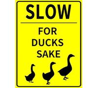 Cartello Slow for the Ducks Sake, segnale Slow Down Duck Crossing, Animal Xing Warning Speed Mph, targa in alluminio 30 x 40 cm, per uso esterno antiruggine