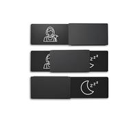 Cartello stile libero/occupato - pulizia e pulizia della stanza (luna/pulizia) - nero - 175 x 50 mm - design made in Germany - lettere incise - cartello senza cornice - 2 cuscinetti adesivi della