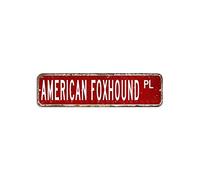 Cartello stradale americano Foxhound Baby Animals Targa in metallo 7,6 x 30,5 cm personalizzata resistente allo sbiadimento cartello in alluminio ispirato poster decorazione per bar casa birra uomo