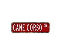 Cartello stradale con cane corso, cartello stradale Spoiled Dogs, 7,6 x 30,5 cm, personalizzabile, antivento, in metallo, decorazione rustica, decorazione per esterni, strada, casa, bar, club