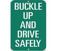 Cartello stradale con indicazione segnale di avvertimento Buckle Up And Drive Safely Traffic Wall Art Outdoor Indoor 30,5 x 20,3 cm nuovo alluminio metallo latta segno