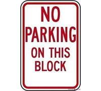 Cartello stradale con indicazione segnale di avvertimento No Parking On This Block Wall Safety Wall Art Outdoor Indoor 30,5 x 20,3 cm nuovo alluminio metallo latta segno