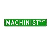 Cartello stradale con macchinista, idea regalo per la professione di macchinista, 7,6 x 45,7 cm, in metallo antiruggine, in metallo anticato, dipinto in ferro, per casa, dormitorio, palestra, strada