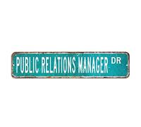 Cartello stradale con pubbliche relazioni manager, regalo per manager delle pubbliche relazioni professionali, 10,2 x 45,7 cm, personalizzabile in metallo, resistente alle intemperie, decorazione