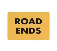 Cartello stradale con scritta in inglese "Road Ends, segnale di sicurezza, cartelli esterni, 30,5 x 20,3 cm, cartello per casa, affari, segnalazione vialetto