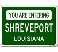 Cartello stradale con scritta in inglese "You are Entering Shreveport, Louisiana City, in alluminio resistente, per decorazione da parete, 20,3 x 30,5 cm, cartelli per ufficio per esterni e interni