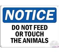 Cartello stradale con scritta in lingua inglese "Do Not Feed Or Touch The Animals" in metallo, decorazione artistica da parete, segnale di avvertimento di sicurezza, per interni ed esterni, 20,3 x