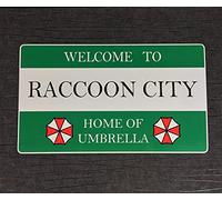 Cartello stradale con scritta in lingua inglese "Welcome to Raccoon City Home Of Umbrella Corporation", decorazione per cucina, decorazione da parete, 20 x 30 cm