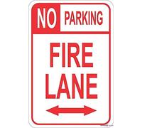 Cartello stradale con scritta "No Parking Fire Lane", pre-forato, in metallo, resistente alle intemperie, decorazione da parete, segnale di avvertimento di sicurezza, per interni ed esterni, 20 x 30