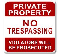 Cartello stradale con scritta "Private Property No Trespassing Traffic Sign Indoor and Outdoor Wall Decoration Garage Street Yard Metal Tin Sign