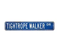Cartello stradale con scritta "Tightrope Walker", regalo per la professione del funambolo, 7,6 x 45,7 cm, personalizzabile e resistente allo sbiadimento, targa in metallo alla moda, per bar, pub, club