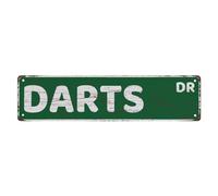 Cartello stradale Darts Dr The Unique Wall Decoration of the Vintage Diner metallo latta Sign Shop Cafe Restaurant 10 x 40,6 cm