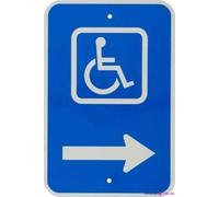 Cartello stradale di avvertimento per handicap con freccia destra Picto Only, in metallo, decorazione artistica da parete, segnale di avvertimento di sicurezza, per interni ed esterni, 20,3 x 30,5 cm