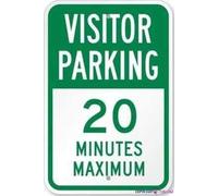 Cartello stradale di avvertimento per visitatori parcheggio 20 minuti massimi metallo latta segno decorazione da parete segnale di sicurezza segnali di avvertimento per esterni e interni ufficio