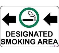 Cartello stradale di avvertimento Targa decorativa De Ated Smoking Area W Freccia Sinistra Metallo Metallo Metallo Decorazione da Parete Segnali di avvertimento di Sicurezza Per Esterno e Interno